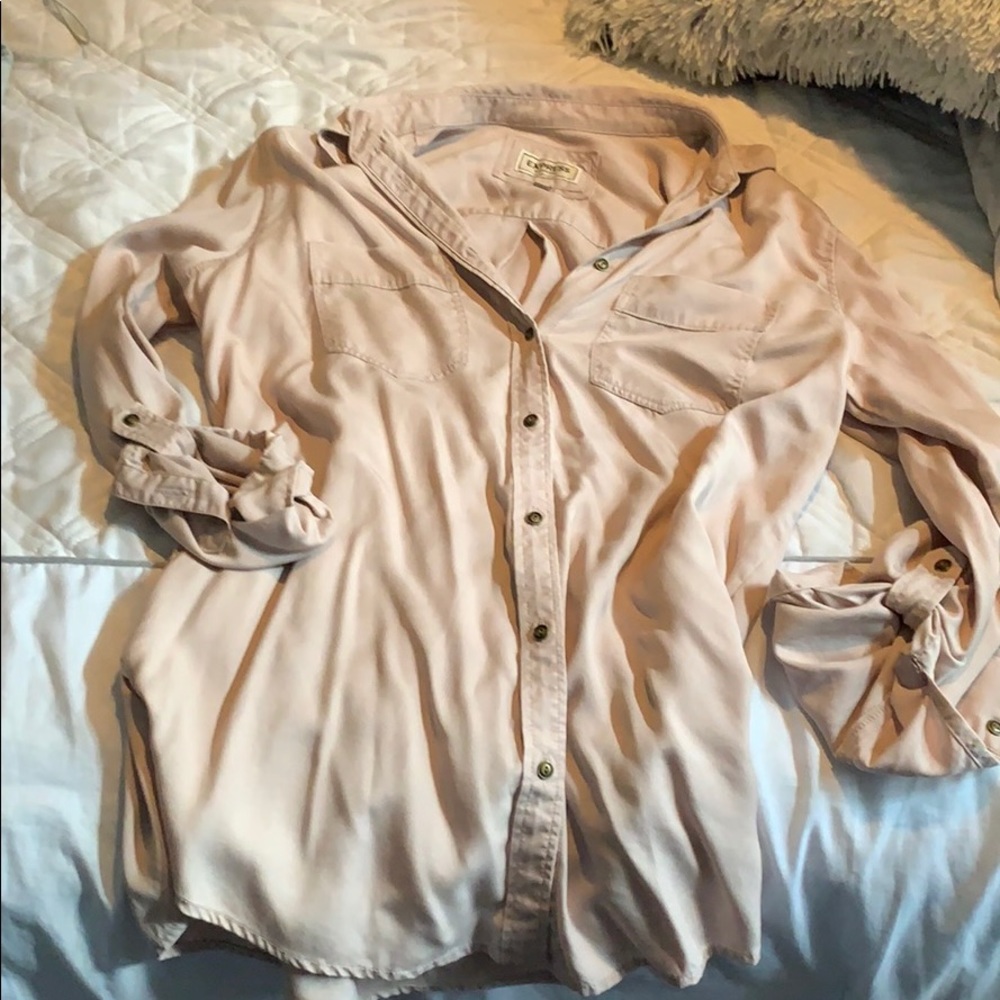 boyfriend style light pink EXPRESS button down